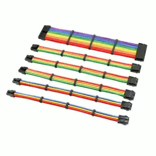 Atx Rainbow Color Extension Cord Set Pc Extention Wire Electrical 24p*1