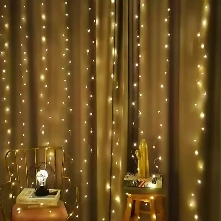 Led Curtain Fairy String Light Christmas Curtain Light With Remote And Hook For Christmas