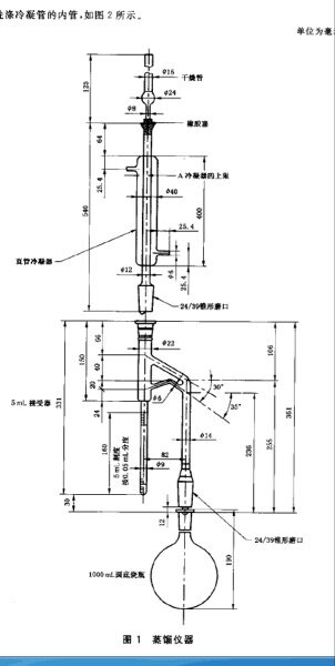 新型水分测定器1000ml  刻度管容量为5ml 水分测定器 厂家直销