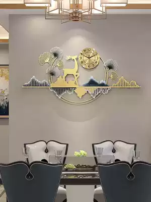 New Chinese wall clock living room home fashion watch creative clock hanging wall mute light luxury decoration hanging watch Net Red