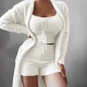 2022 new cross-border Women's plush three-piece lace-up pajamas set casual suit home clothes a generation of hair