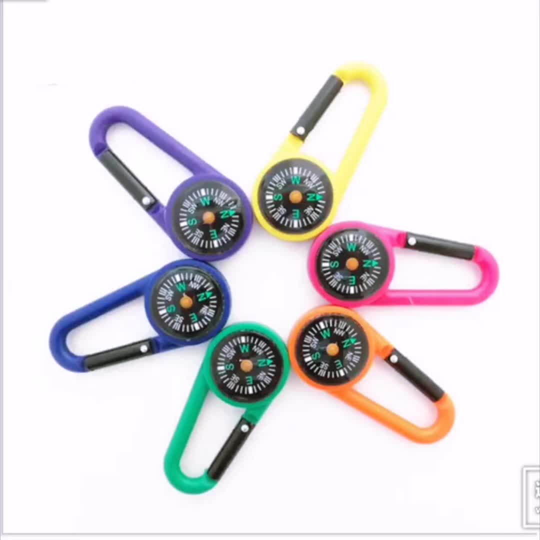 Quality 27mm Mini Carabiner Compass Keychain For Camping And Traveling