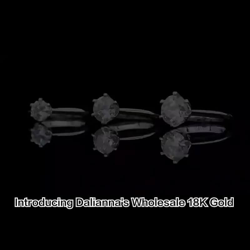 Wholesale 18k Gold Plated Jewelry Waterproof Rings 1ct2ct Vvs