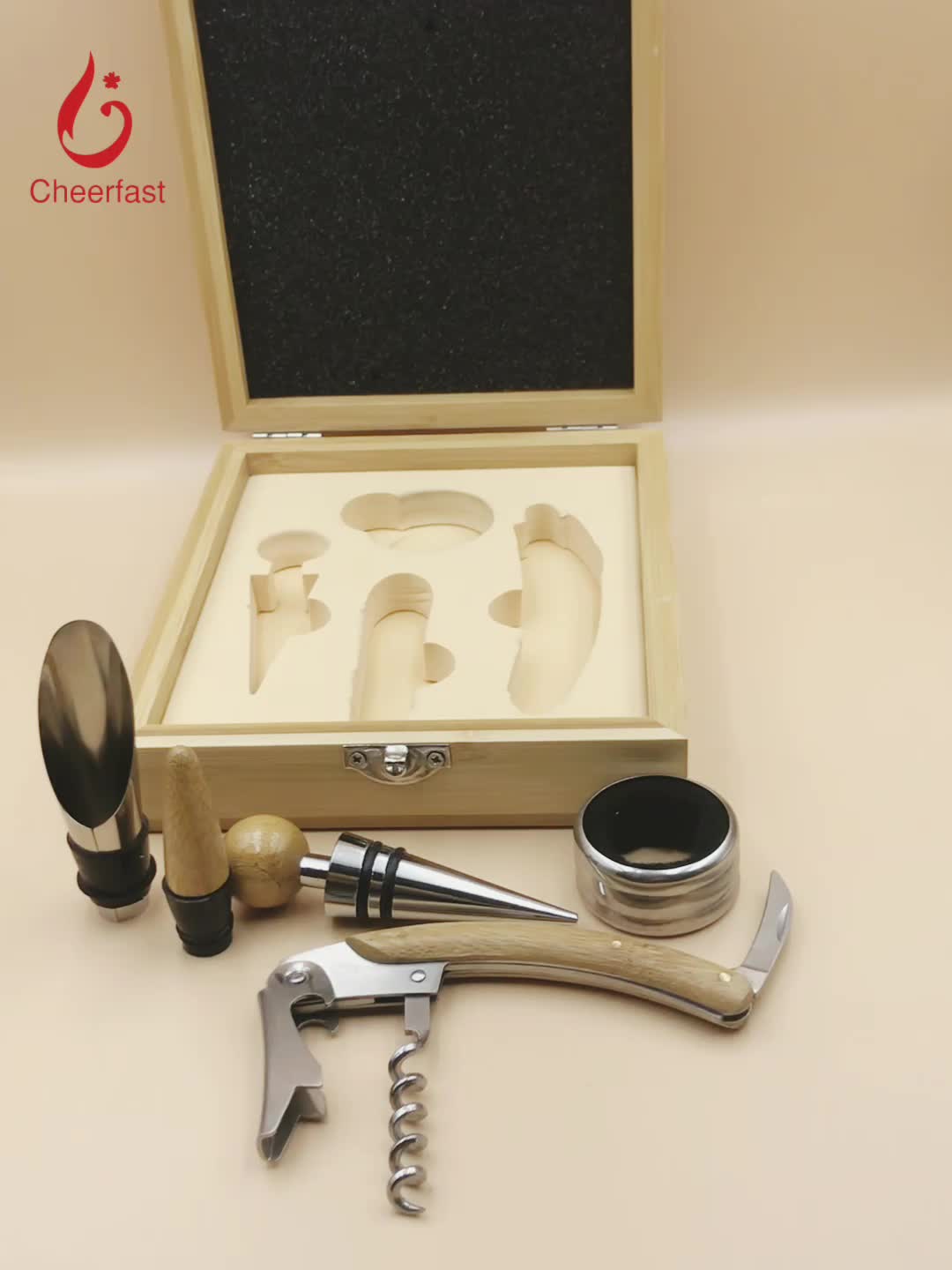 Cheaper 4 Pcs Bamboo Wine Opener Set And Wine Set Accessories Buy