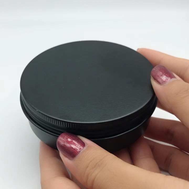 120ml Luxury Black Round Aluminum Tin Cans 4oz Round Metal Tin