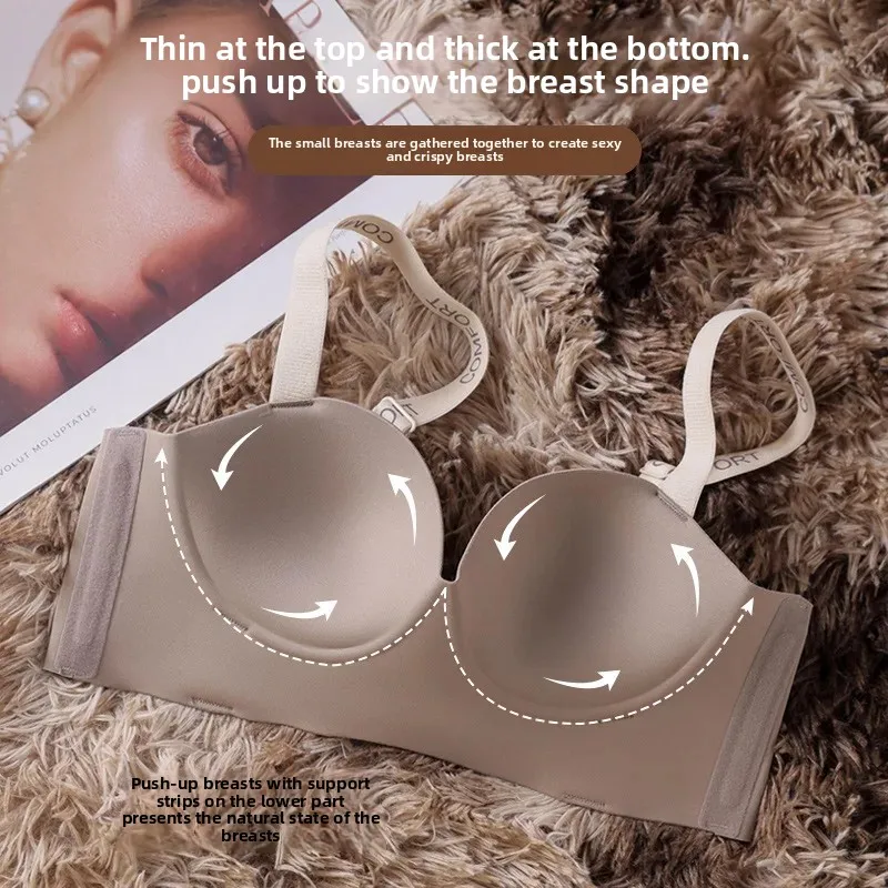 Underwear, push up bra, supporting spring wireless bra