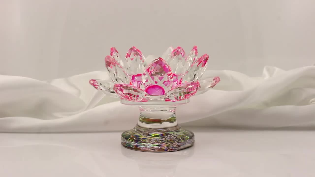 Wholesale Clear Lotus Flower Crystal Candle Holder Buy Crystal