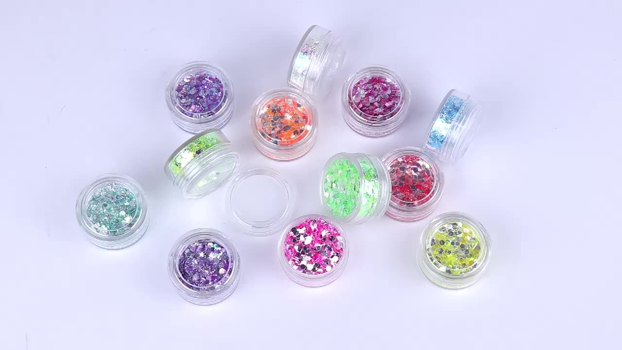 Mix Bulk Cosmetic Holographic Chunky Glitter For Face Nail Hair Makeup