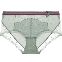 Yiqian Contrast Color Lace Panties Feminine Ultra-Thin Cotton Large Size Hip-covering Mid-waist Boxer Briefs