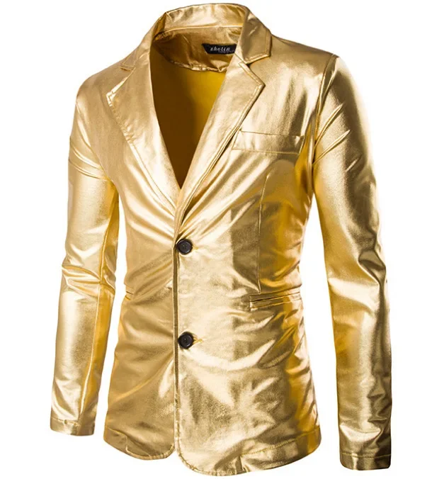2024 foreign trade new gilded bright casual suit Europe and the United States slim men's suit jacket AliExpress