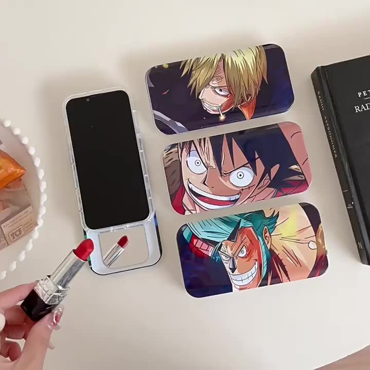 Anime Luffy Sliding Design Mirror Phone Case One Pieces Shell For