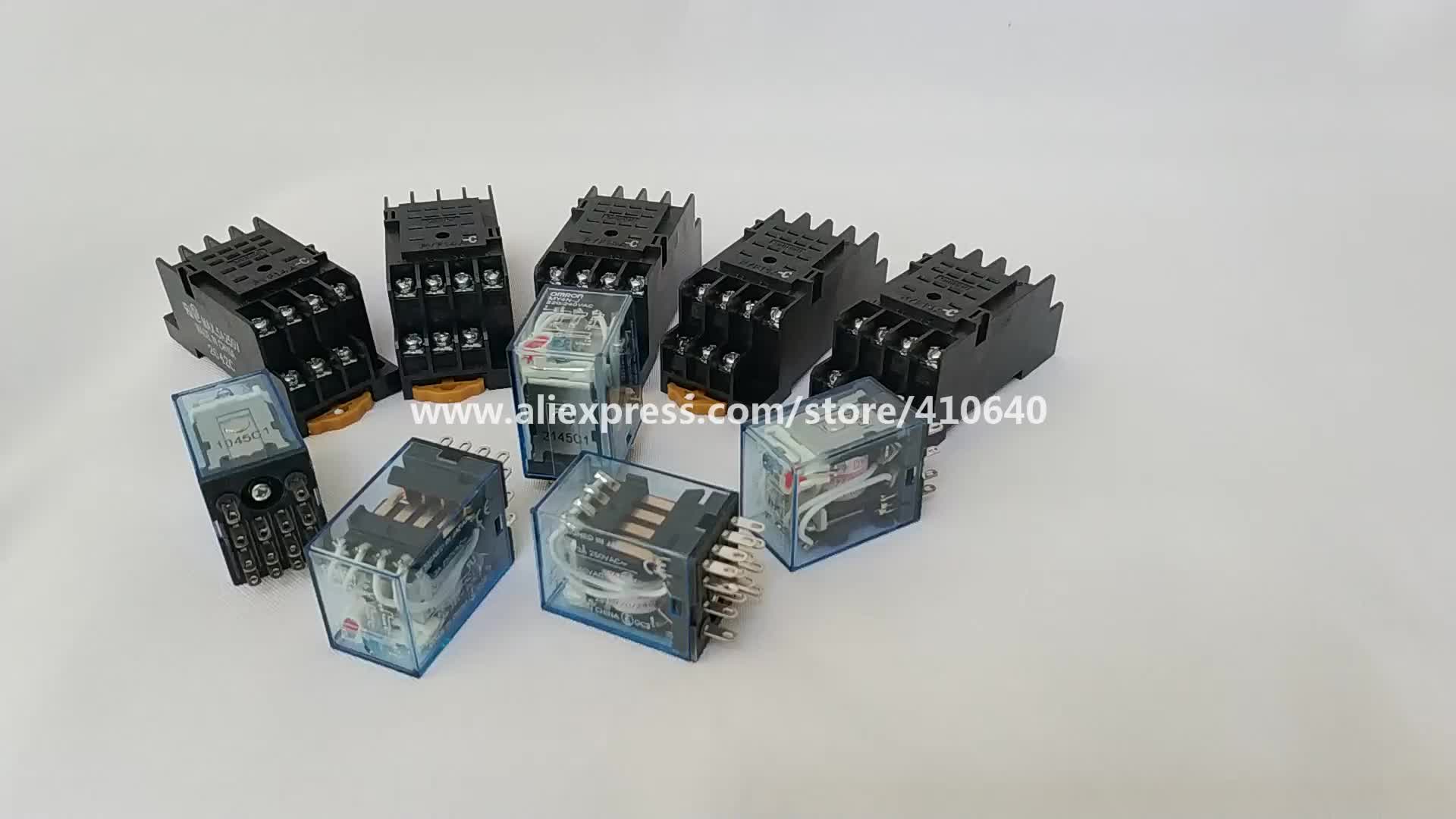 5 Pieces Top Quality MY4N-J MY4NJ intermediate relay 220V/24V AC with good quality Socket Base Other Voltage in Large Stock