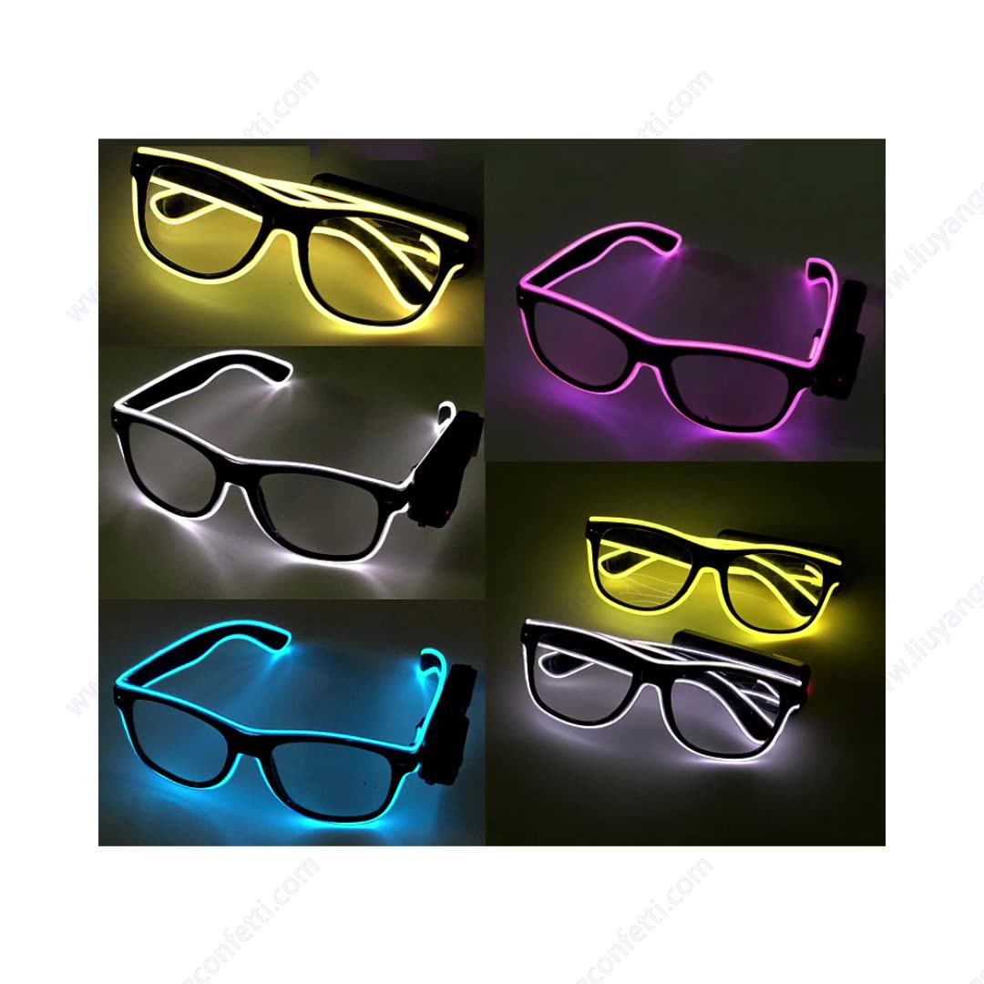 Flashing Glasses EL Wire LED Glasses Glowing Party Supplies Lighting  Novelty Gift Bright Light Festival Party Glow Sunglasses