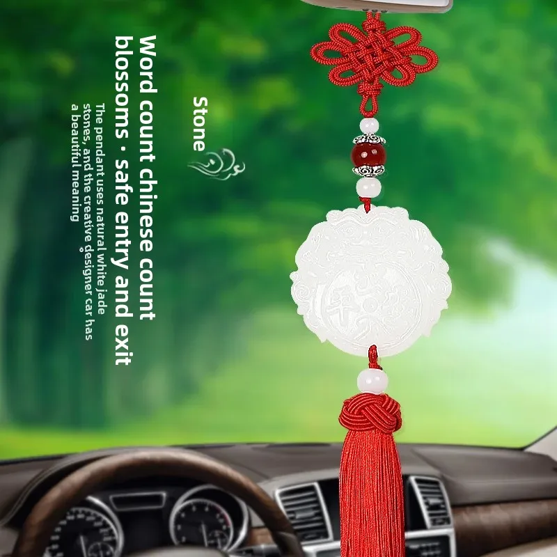 High-grade jade out of Ping An car pendant interior decoration Buddha holding rearview mirror pendant decoration supplies wholesale
