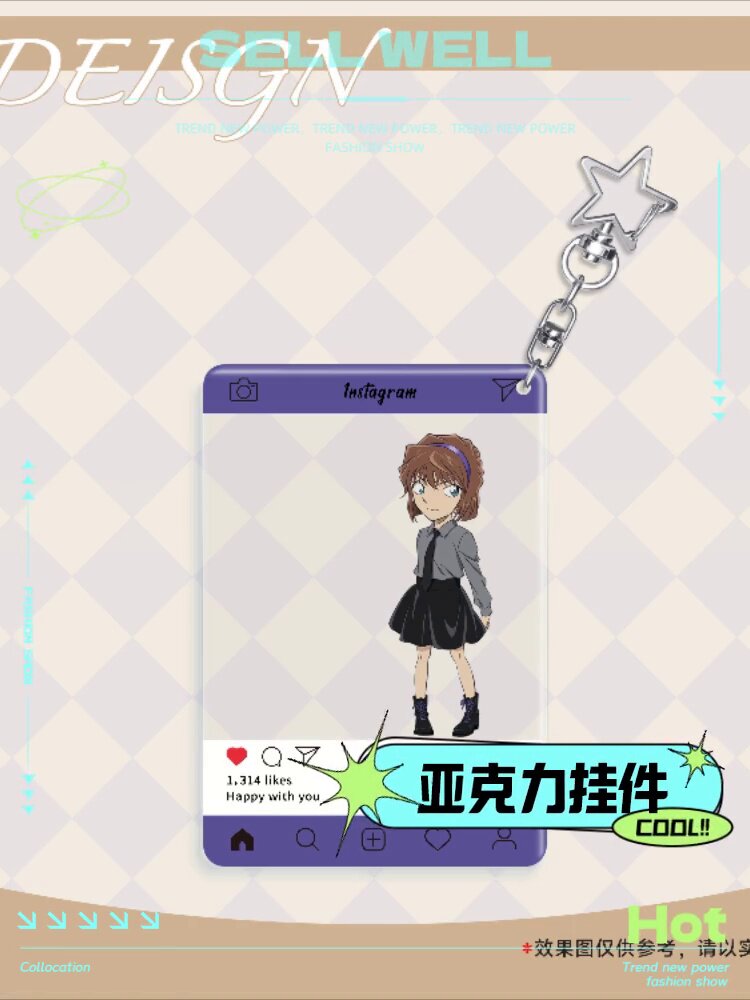 名侦探柯南灰  原哀基德安室透亚克力挂件钥匙扣，治愈系小物太戳我了！