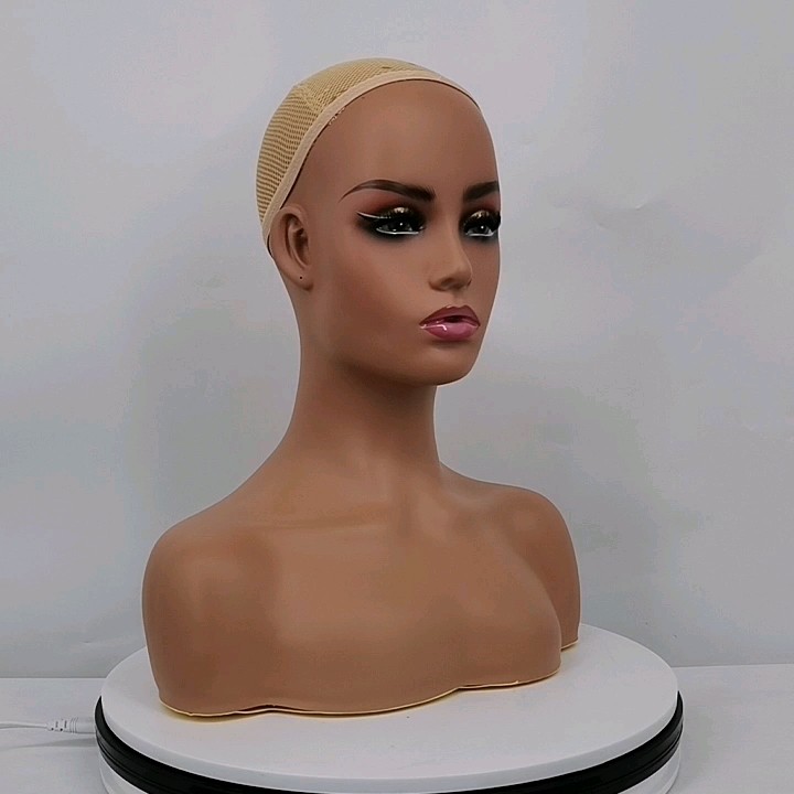 Wholesale Realistic Female Wig Display Human Male African American