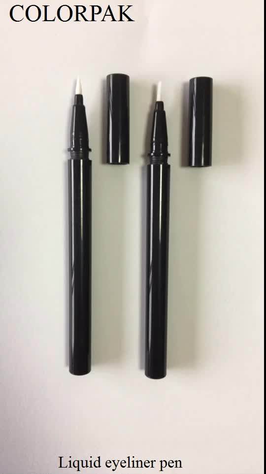 Empty Liquid Eyeliner Pen Case With Brush Tip With Steel Ball Inside