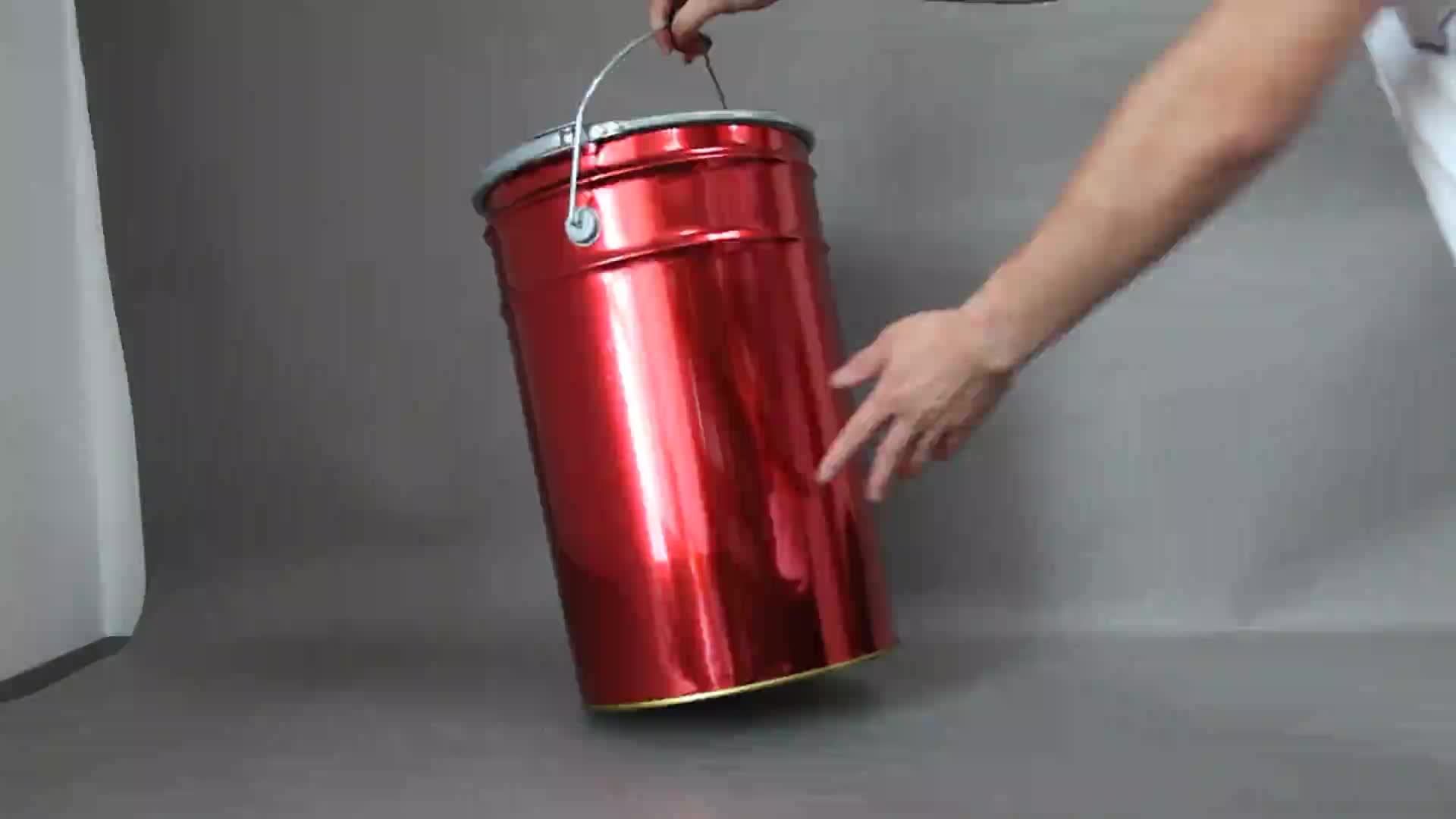 4l 5l Metal Bucket 4 Ltr 5 Liter Steel Pail Paint Can Tin Bucket With