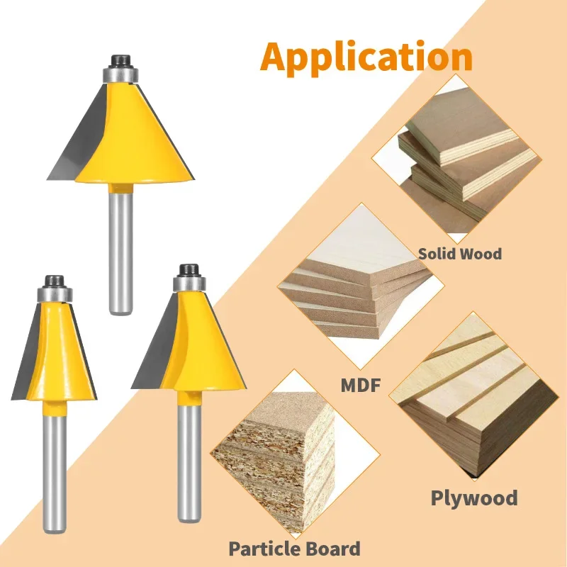 3-piece set of bevel angled knife high-grade bevel edge knife bevel blade woodworking milling cutter 15 degrees 22.5 degrees 30 degrees bevel angle knife
