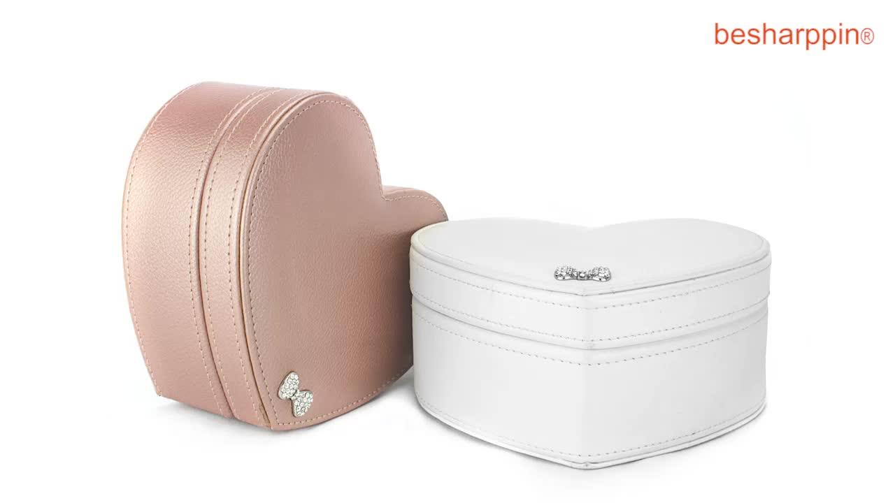 Heart Jewelry Box Travel Jewelry Case Mirror Jewelry Box Custom