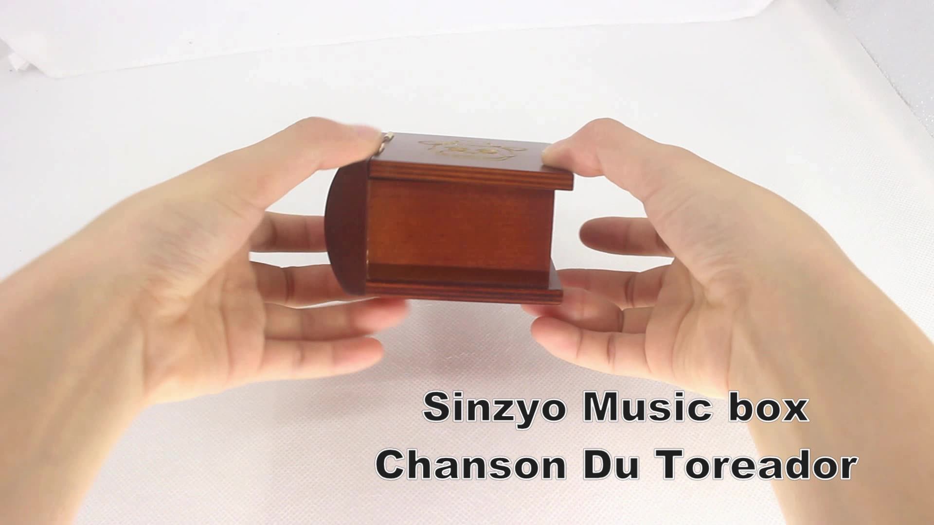 Sinzyo木製ブックオルゴールハンドクランククラシックアンティーク