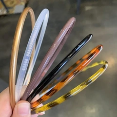 Korean-style elegant sweet leopard print fine hair tie for outdoor use, simple and versatile, transparent sanding hair clip hair accessory