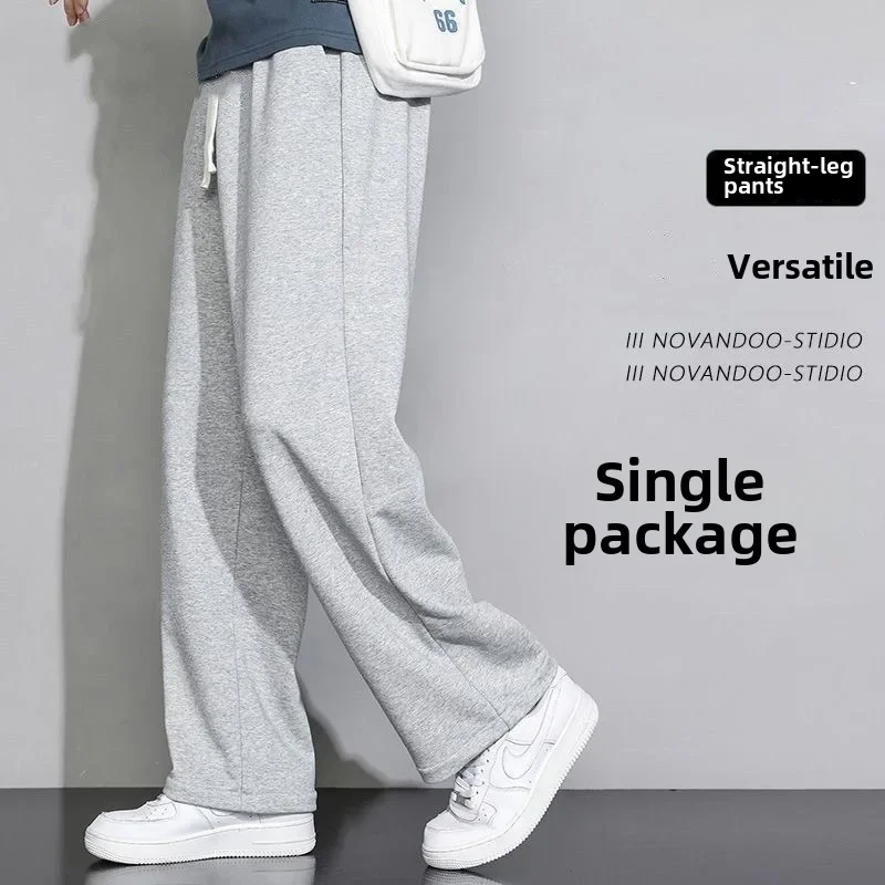 Thin trousers for leisure, plus size, drawstring, loose fit