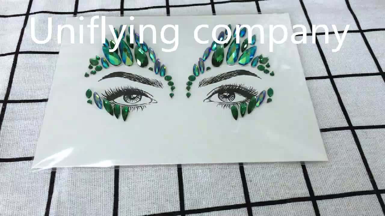 Face Jewels Rhinestones Adhesive Crystal Face Gem Tattoo Eyebrow Face