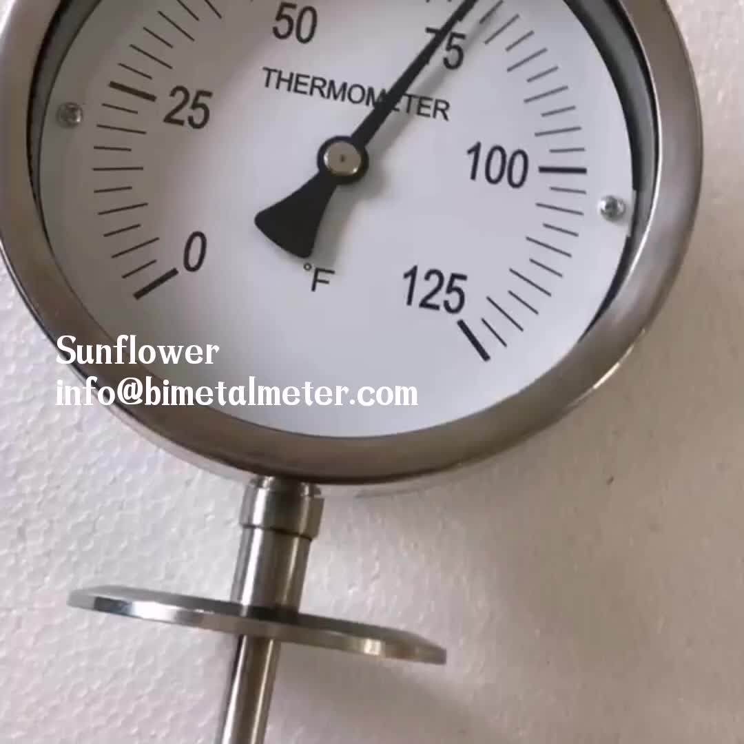 Sanitary Bimetal Thermometer Water Boiler Temperature Gauge With 1