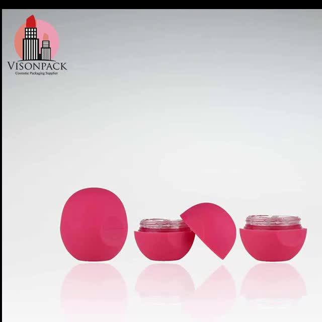 Visonpack Custom Colors Unique Plastic Lip Balm Container Ball Lipbalm Container Cosmetic