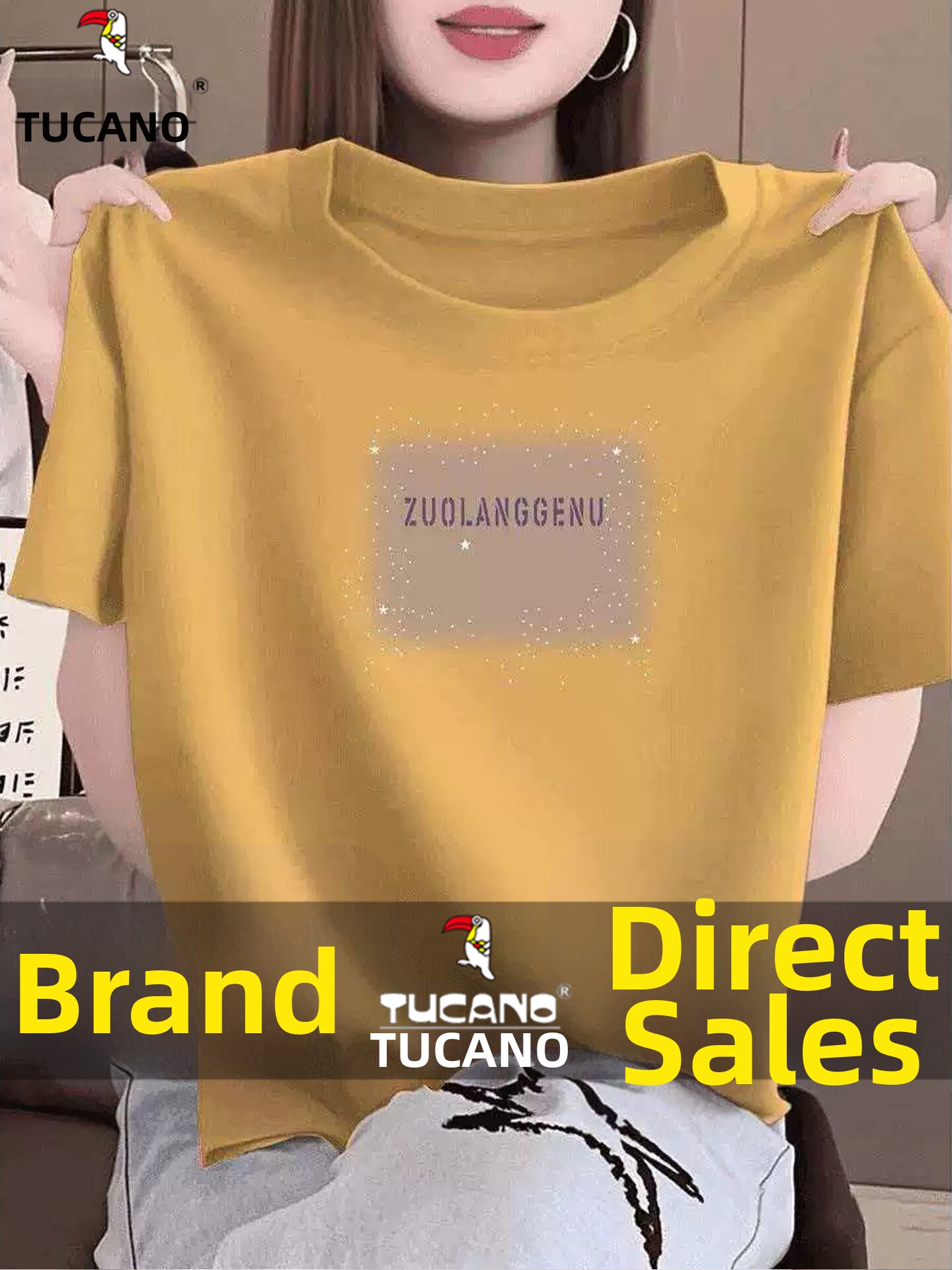 Woodpecker Pure Cotton Summer New Authentic Korean Style ins Wind Yellow Complexion-Enhancing Retro Fashionable Short-Sleeved T-Shirt Women's Base Top