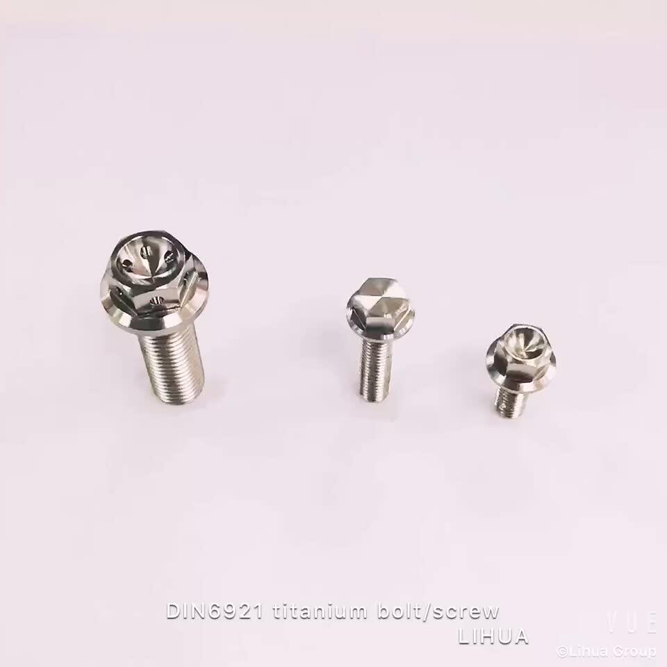 Gr5 Flange Head Titanium Drilled Bolts With Six Holes For Yamaha Honda