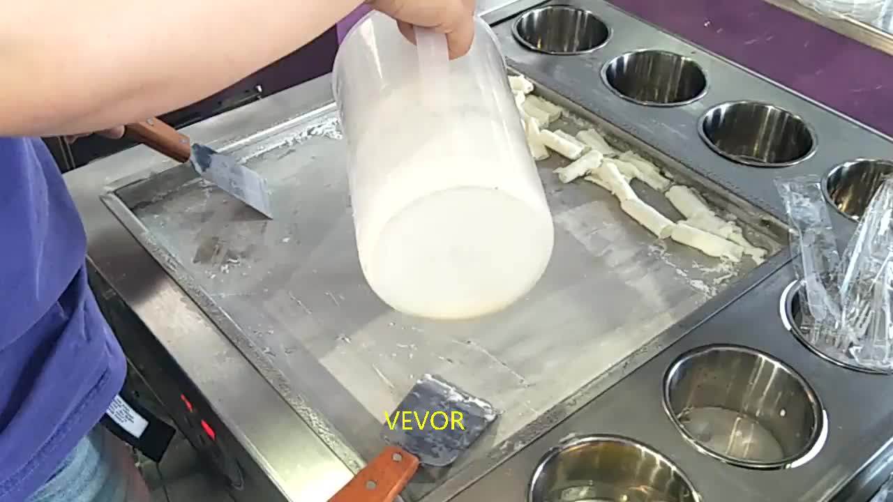 Factory Direct Sales Single Pan Fried Ice Cream Machine 6 Buckets Roll