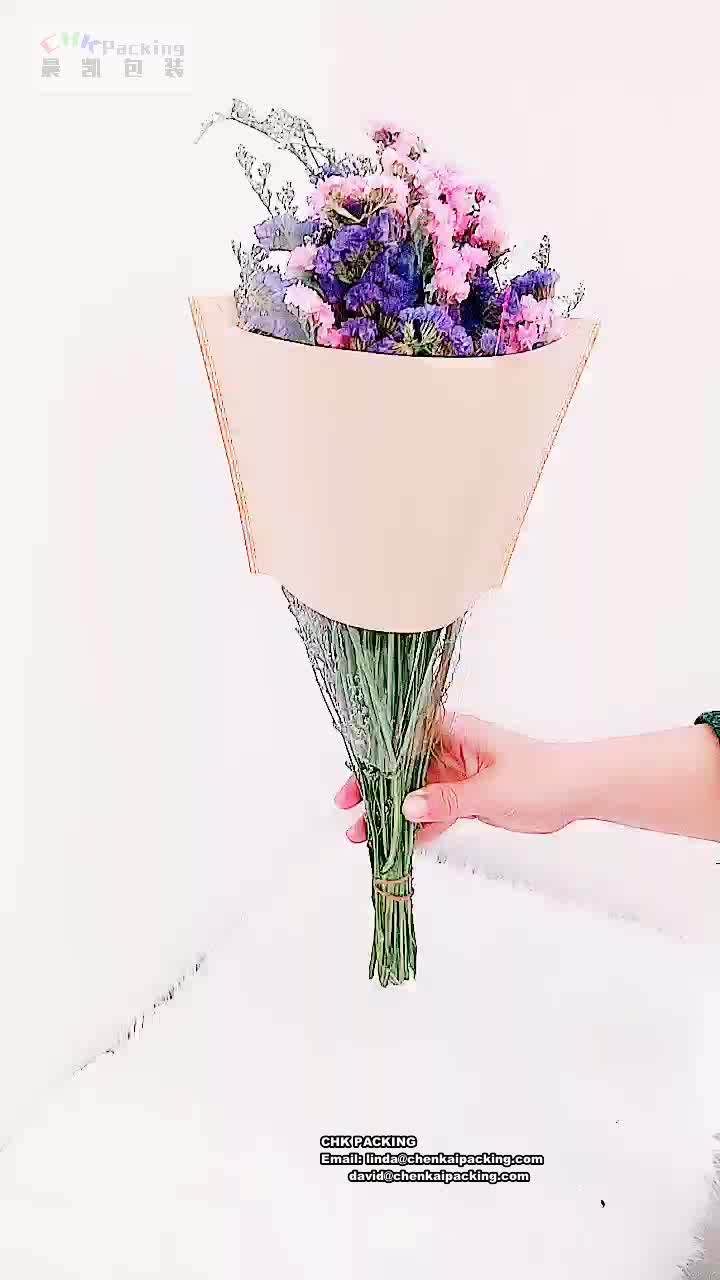 2019 New Design Bopp Kraft Paper Flower Bouquet Wrapping Sleeves/paper