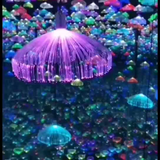 Decorative Fiber Optic Led Jellyfish Lamp For Outdoor Park Patio 20cm