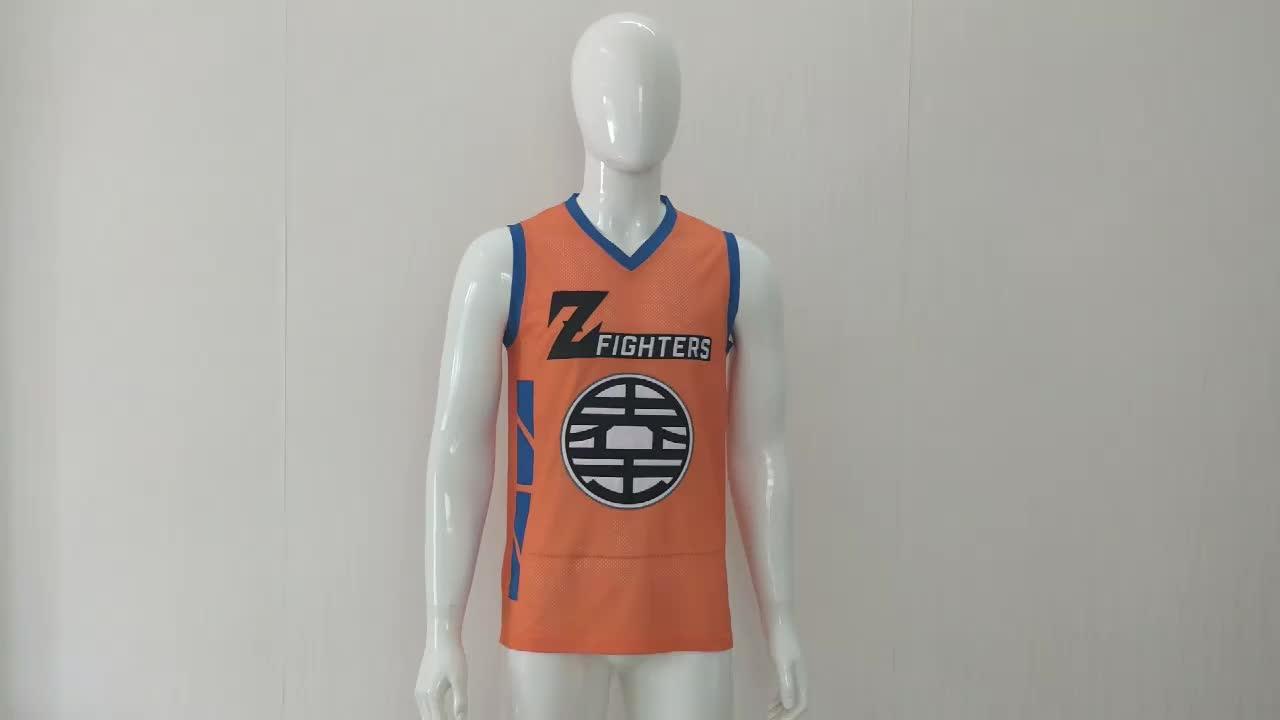 Oversize Available Custom Applique Logo Mens Basketball Jersey Cartoon