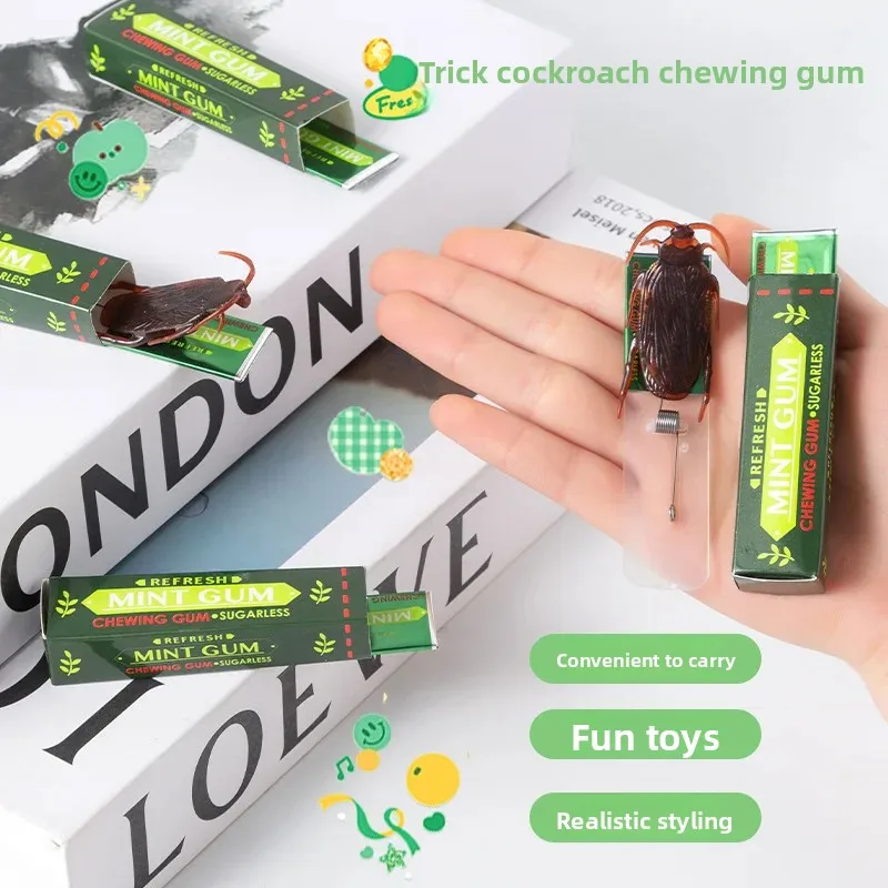Cross-border Cheat Chewing Gum April Fool's Day Must-have Funny Frighten Prank Simulation Cockroach Prank Chewing Gum