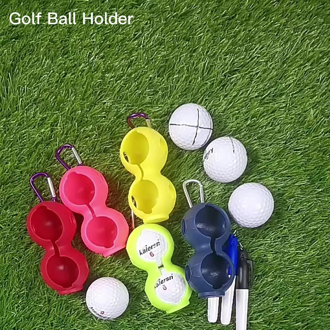 Hangable Golf Ball Holder Bag Silicone Golf Ball Holder Pouch