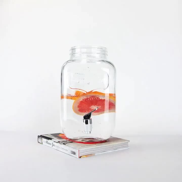 Yorkshire 1gallon 2 Gallon 4l 5l 8l Glass Mason Jar Water Beverage Drink Dispenser With Stand