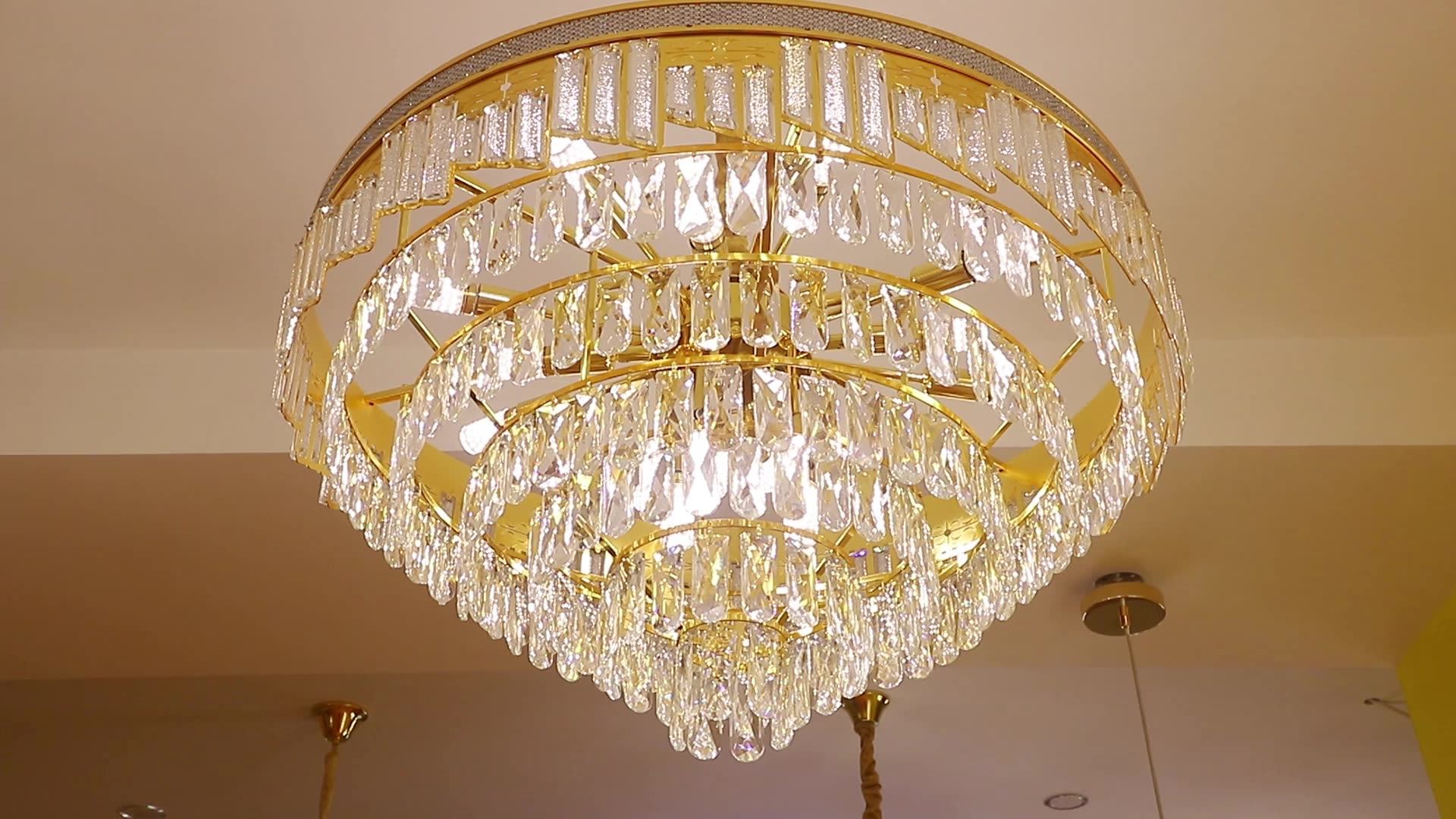 Modern K9 Crystal Chandelier Ceiling European Vintage Luxury Hanging
