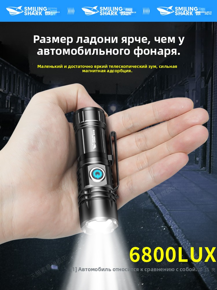 迷你手电筒2025新款强光户外超亮充电变焦远射家用耐用小型便携式