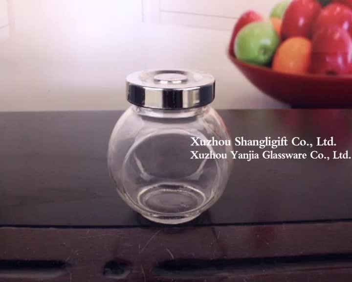 Cheap Empty Flat Drum 1.5 Litre 53oz Glass Cookie Canister Jars For