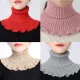 Korean Style Solid Color Knitted Small Scarf Women's Autumn and Winter Cross Bow All-match Decorative Wool Scarf False Collar Scarf