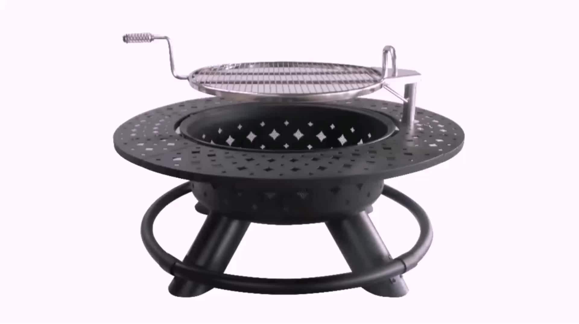 Kingjoy Outdoor Wood Burning Deeper Fire Bowl Pit With Bbq Grill Buy Fire Bowl Pit,Wood