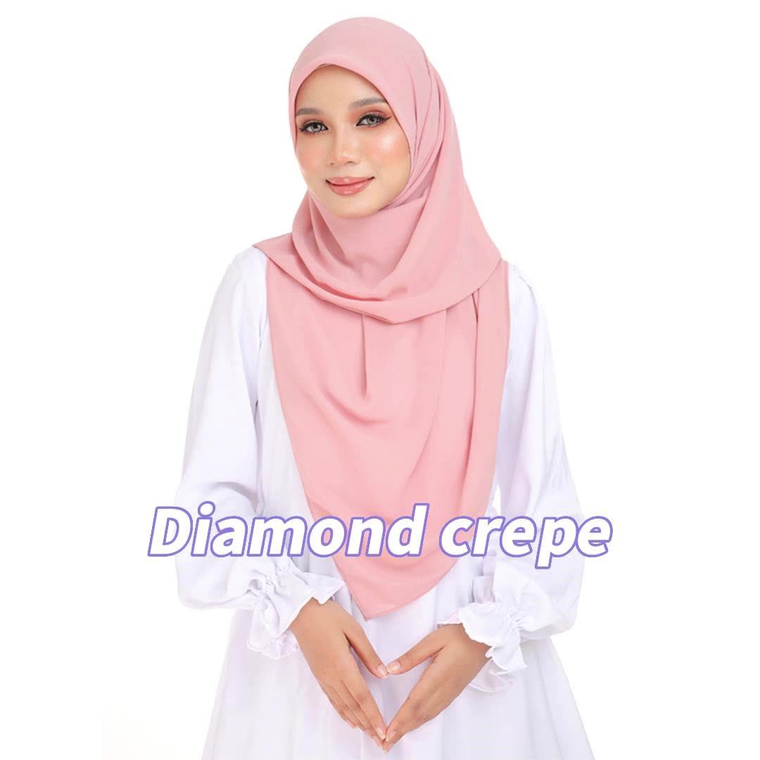 WEIWEI High Quality Wholesale Latest Muslim Women Spring Premium Korean  Diamond Crepe Chiffon Hijab Malaysia Style Shawl Scarf, image size:1080x1080