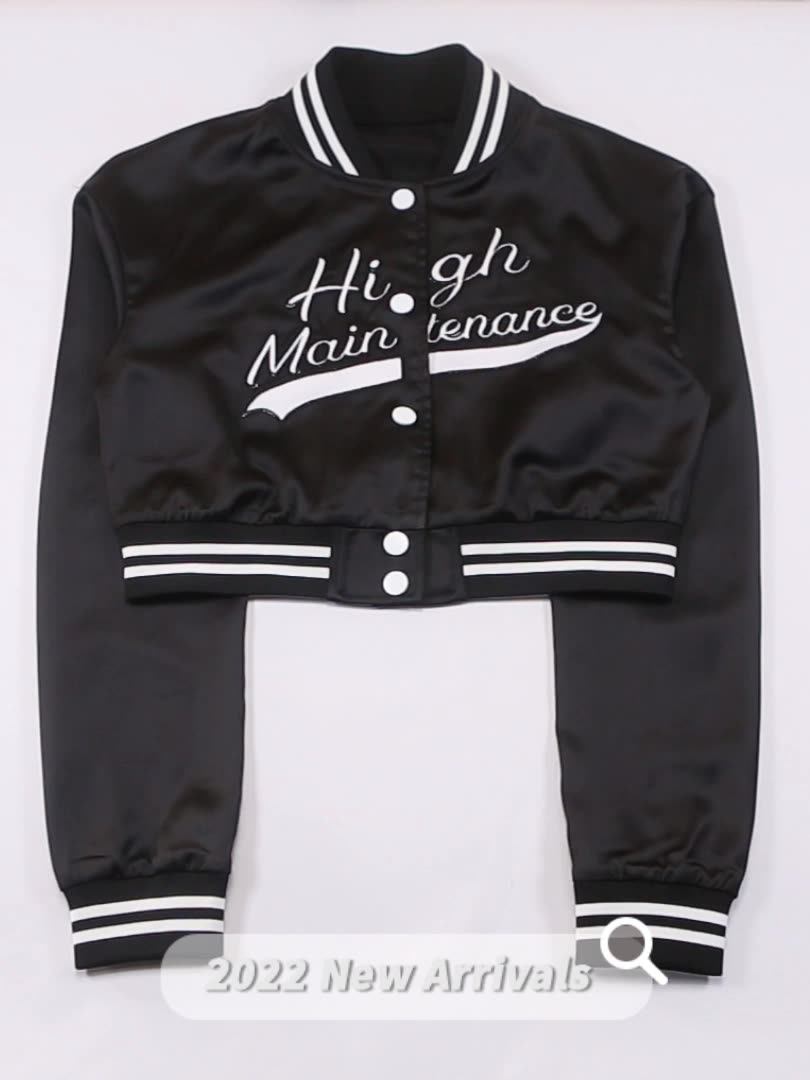 K22c22606 Custom Clothes Letterman Jacket Letter Embroidery Baseball