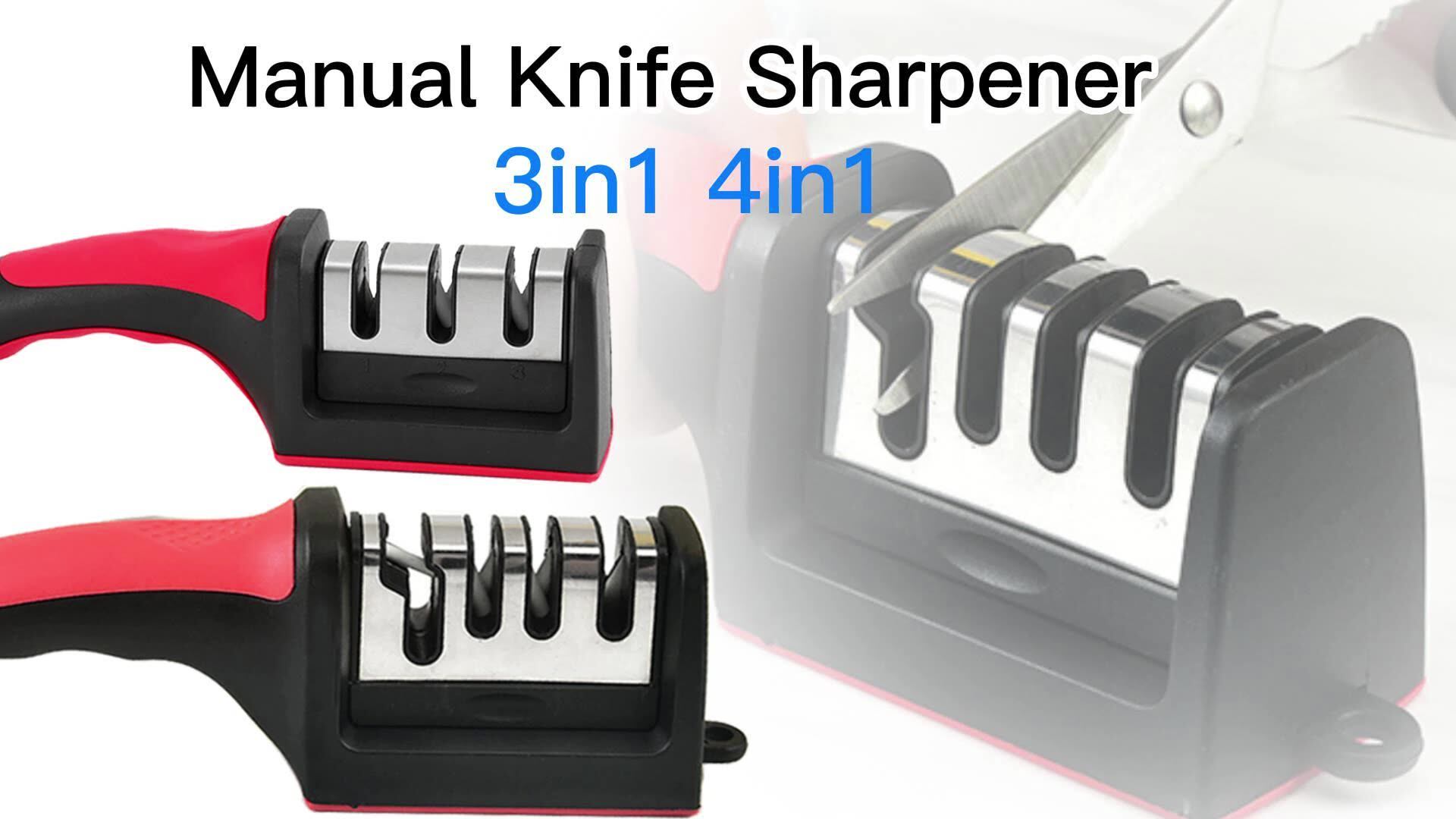 4 In 1 Manual Knife Sharpening Kitchen Accessories 4 Stages Multi Task