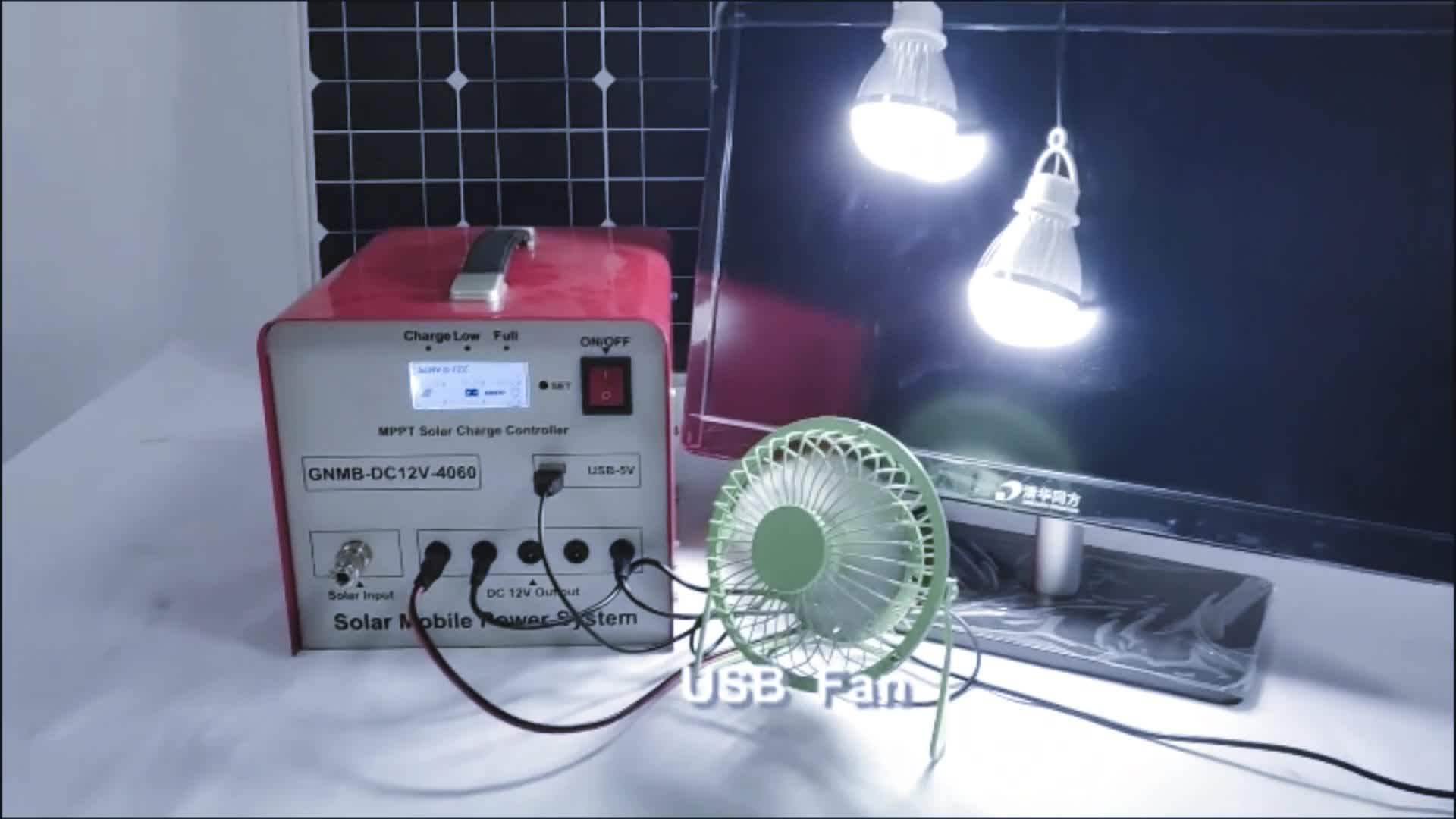 12v 100w Solar Panel Led Light Kit With Battery For Home Lighting