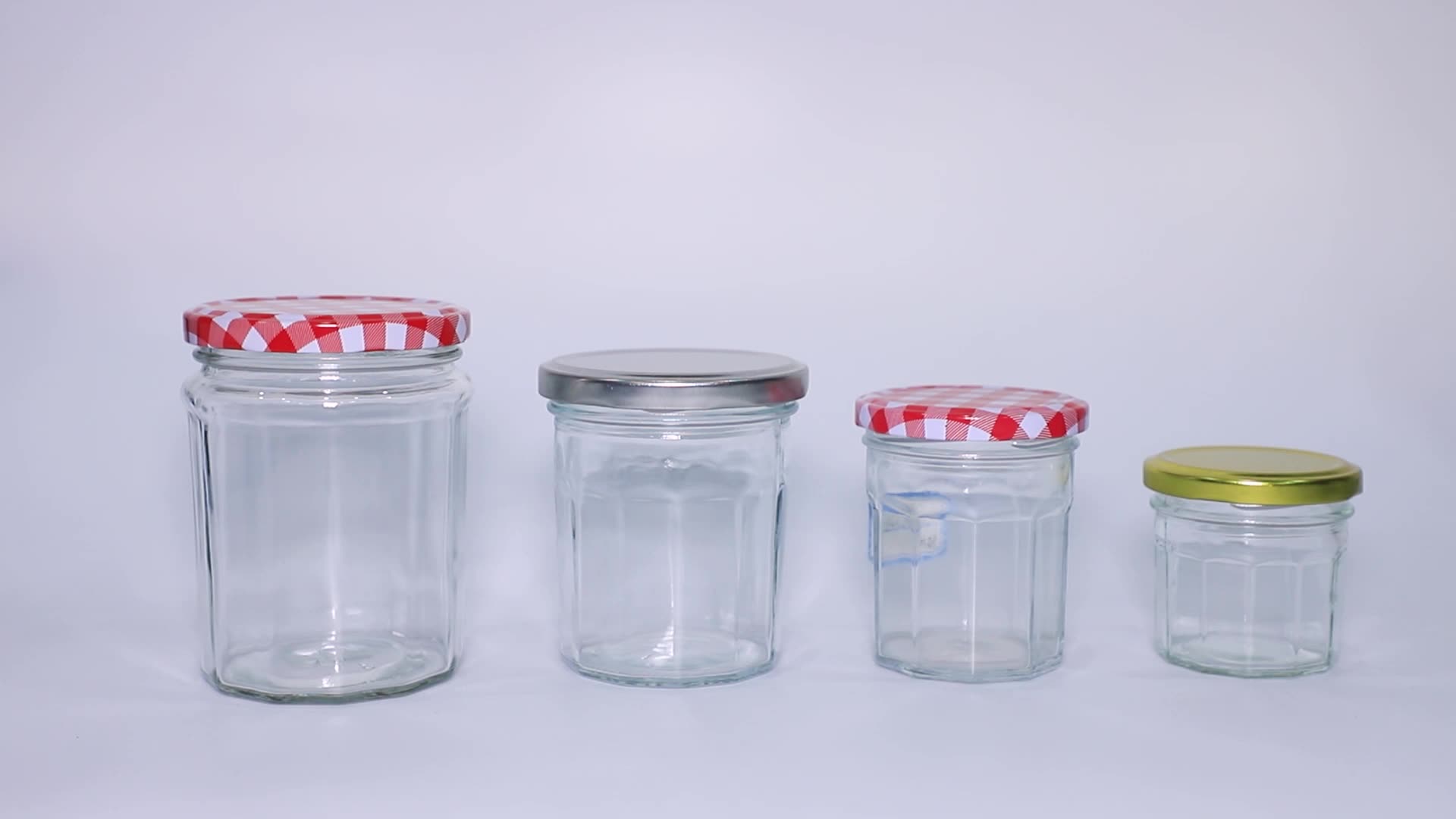 Hexagon Glass Honey/spice/jam Jar With Metal Lid Custom Jam And Jelly