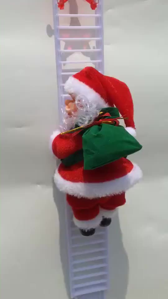 electric plush ladder climbing santa